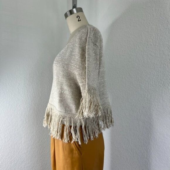 Creatures of Comfort Fringe V Neck Sweater Kendall Jenner - Picture 6 of 10